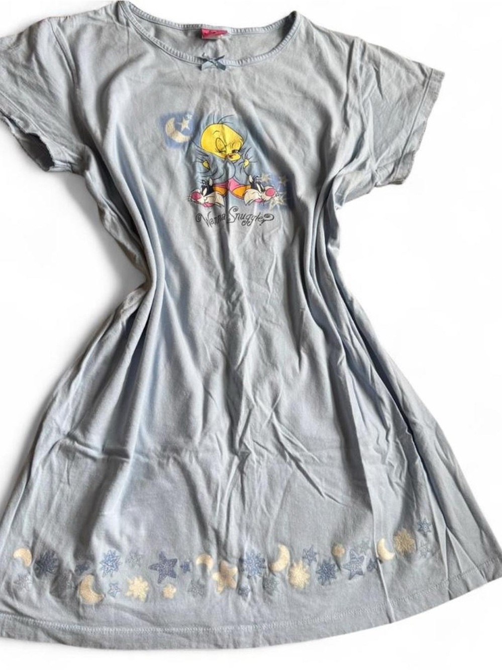 Tweety Light Blue Short-Sleeve Nightdress — Soft Sleep Tee